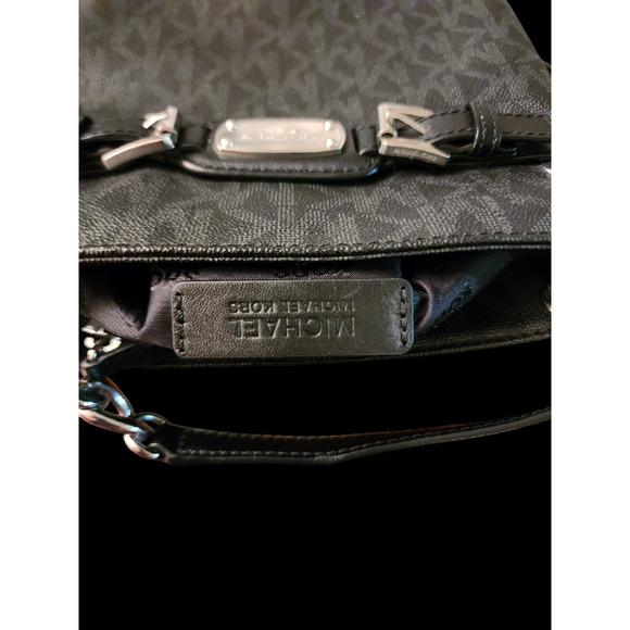 Michael Kors Black Monogram Crossbody Bag/Purse - Picture 5 of 8